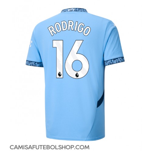 Camisa de time de futebol Manchester City Rodri Hernandez #16 Replicas 1º Equipamento 2024-25 Manga Curta